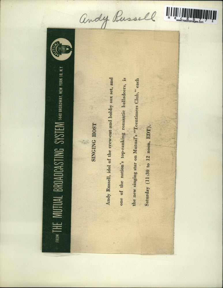 Press Photo A great smile from a star balladeer, Andy Russell