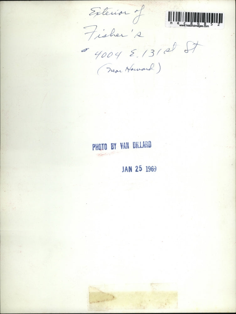 1969 Press Photo Exterior of Fisher's near Howard