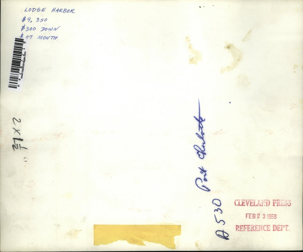 1958 Press Photo Lodge Harbor construction of new homes