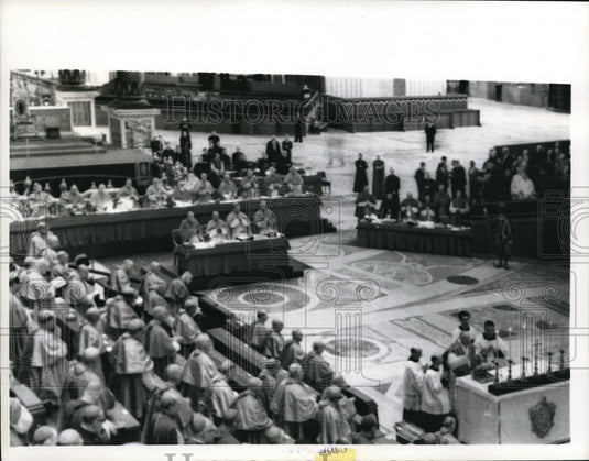 1963 Press Photo Vatican City Ecumenical Council at Holy Mass St Peter's Basilica