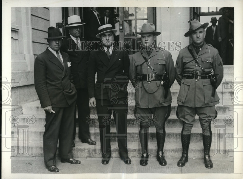 1932 Press Photo Lt Francis McGarvey,Sgt Wm Fahnkow,ED J Doughtery, Dan Glasheen