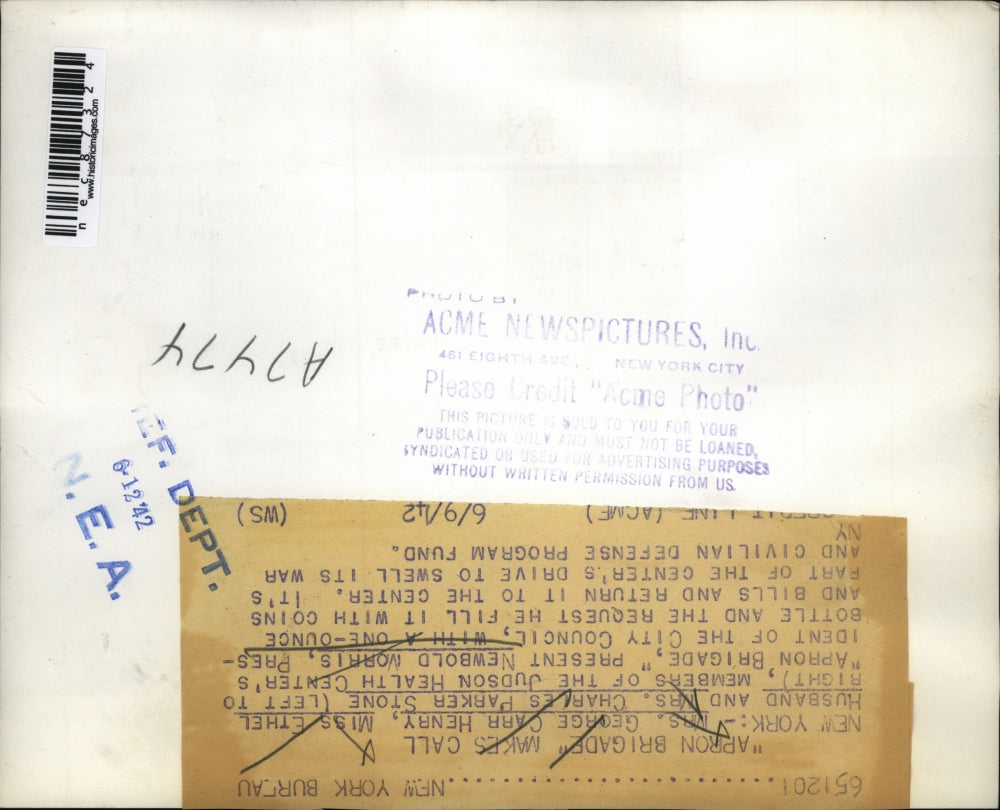 1942 Press Photo NYC Mrs Geo Carr Henry, Ethel Husband, Mrs CP Stone, N Morris of NYC