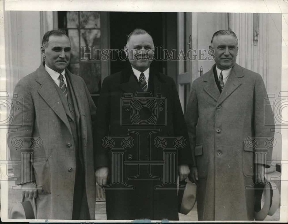 1927 Press Photo William Green AFL pres, Wm Collins RR men Assoc pres, TP Flaherty