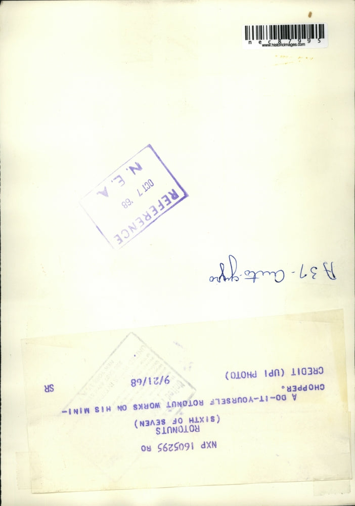 1968 Press Photo A do it yourself rotonut works on his mini chopper