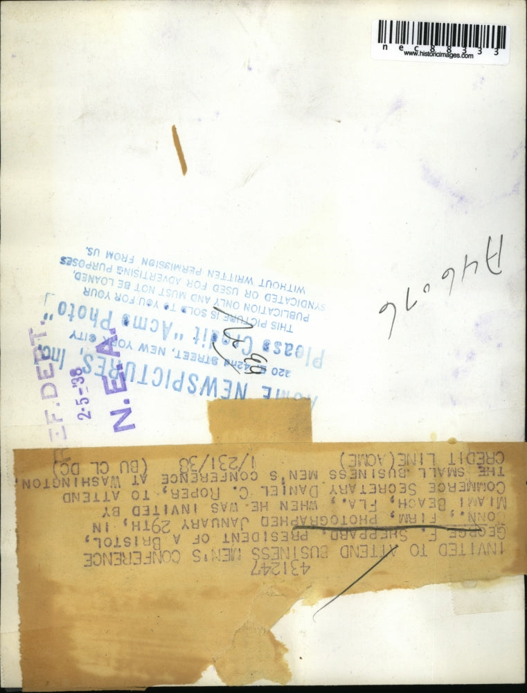 1938 Press Photo George F. Sheppard Attends Business Men's Conference