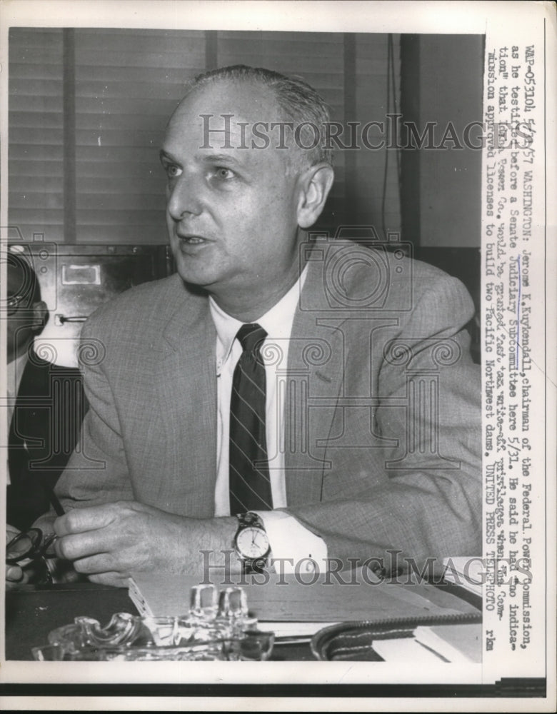 1957 Press Photo DC Jerome K Kuykendall chair of Fed Power Commission