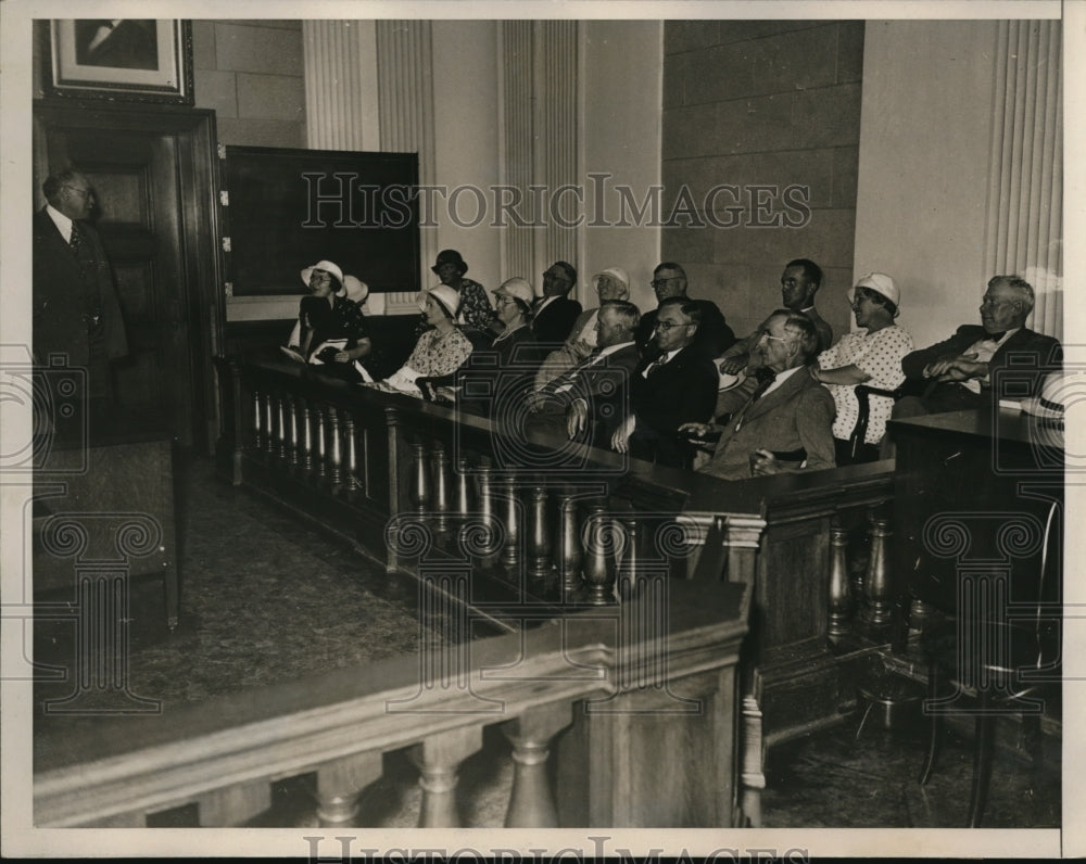 1933 Press Photo Jury Chosen for David A. Lamson Case of Killing Wife
