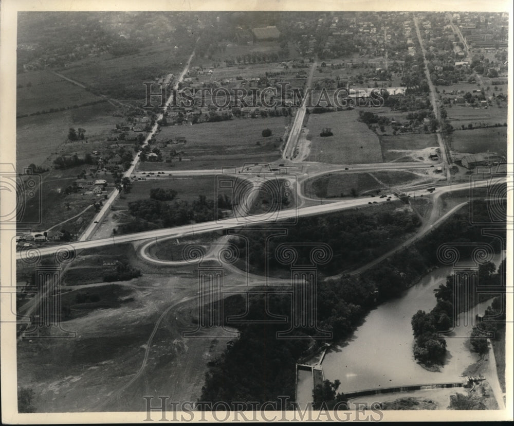 Press Photo Aerial view of Carlisle interchange