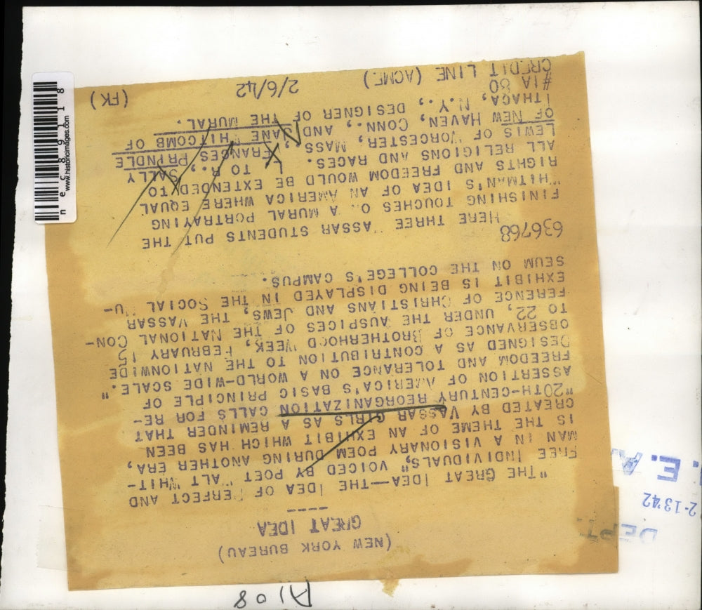 1942 Press Photo The Idea of Perfect & Free Individuals