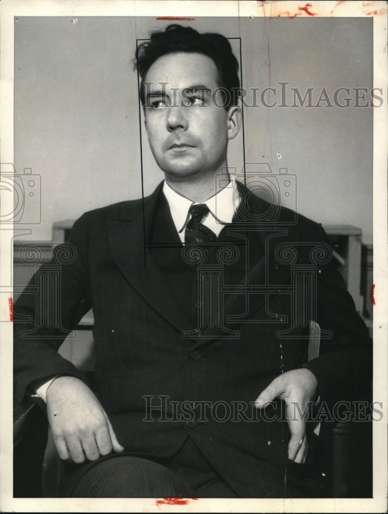 Press Photo Grave look of Dave Lamson as he was on a murder trial of his wife