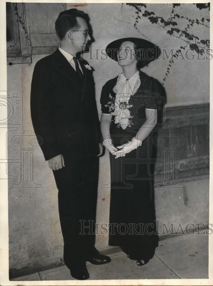 1936 Press Photo David Lamson marrying his second wife,Ruth Rankin
