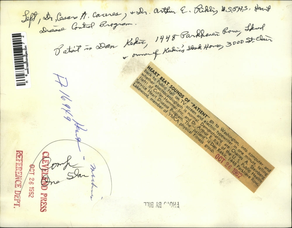 1962 Press Photo Public Hall of TV displayCA Steinberg,Dr AE Rikli