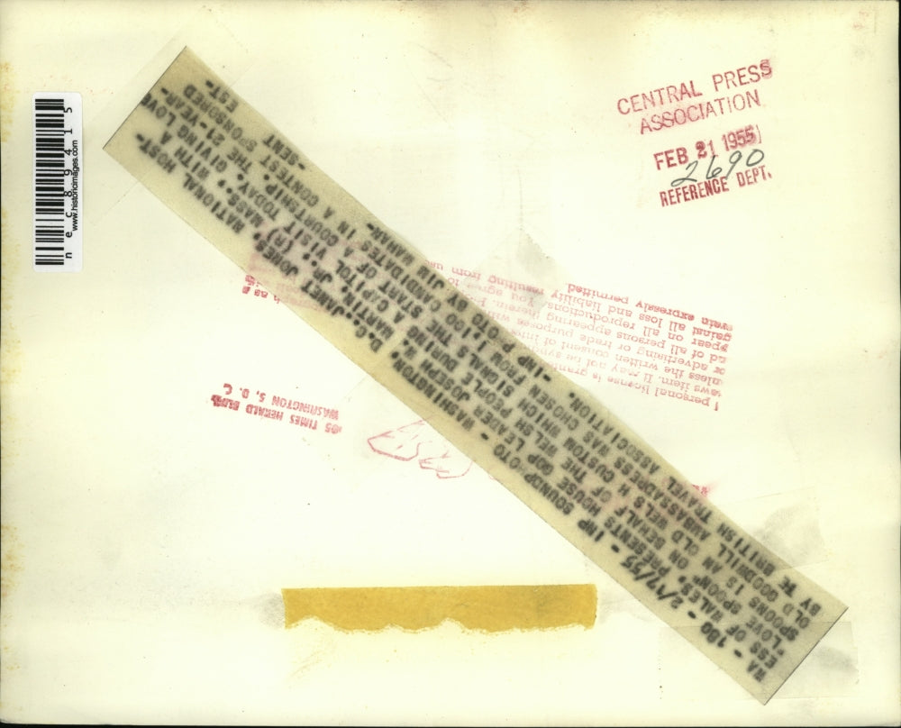 1955 Press Photo DC., Janet Jones of Wales & GOP leader Joseph Martin