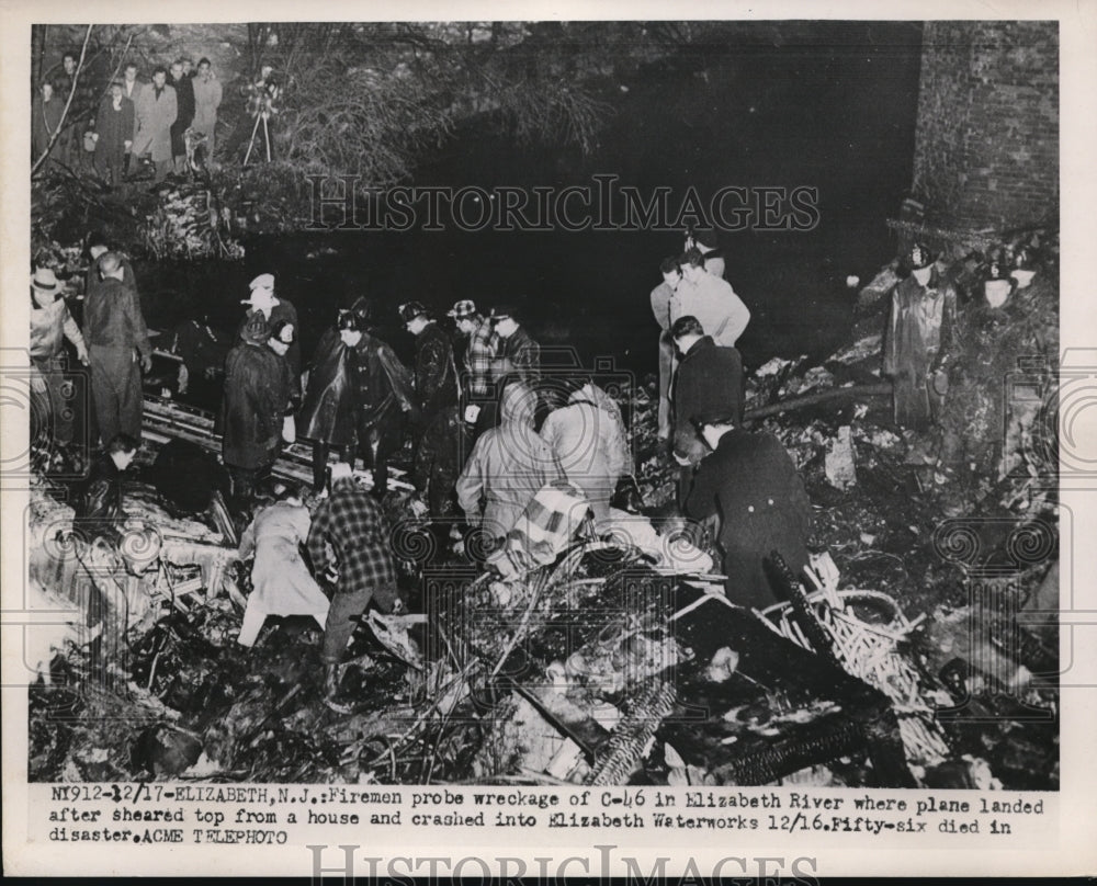 press photo Elizabeth Waterworks Firemen probe wreckage