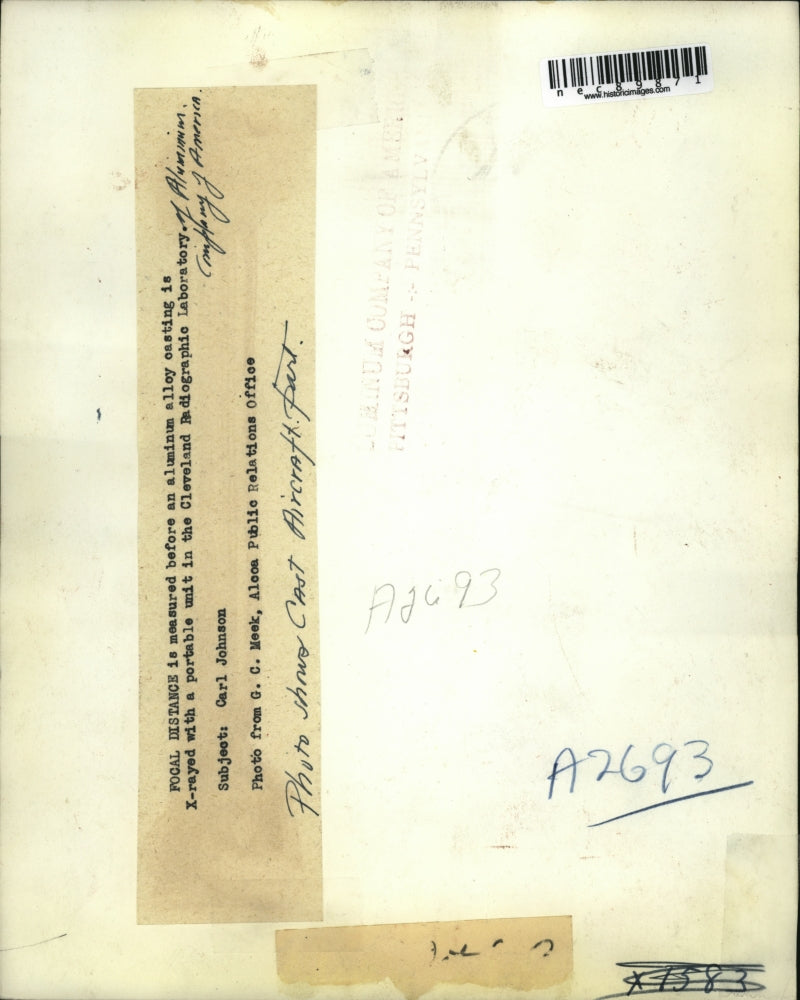 Load image into Gallery viewer, Press Photo Carl Johnson Cleveland Radiographic Laboratory
