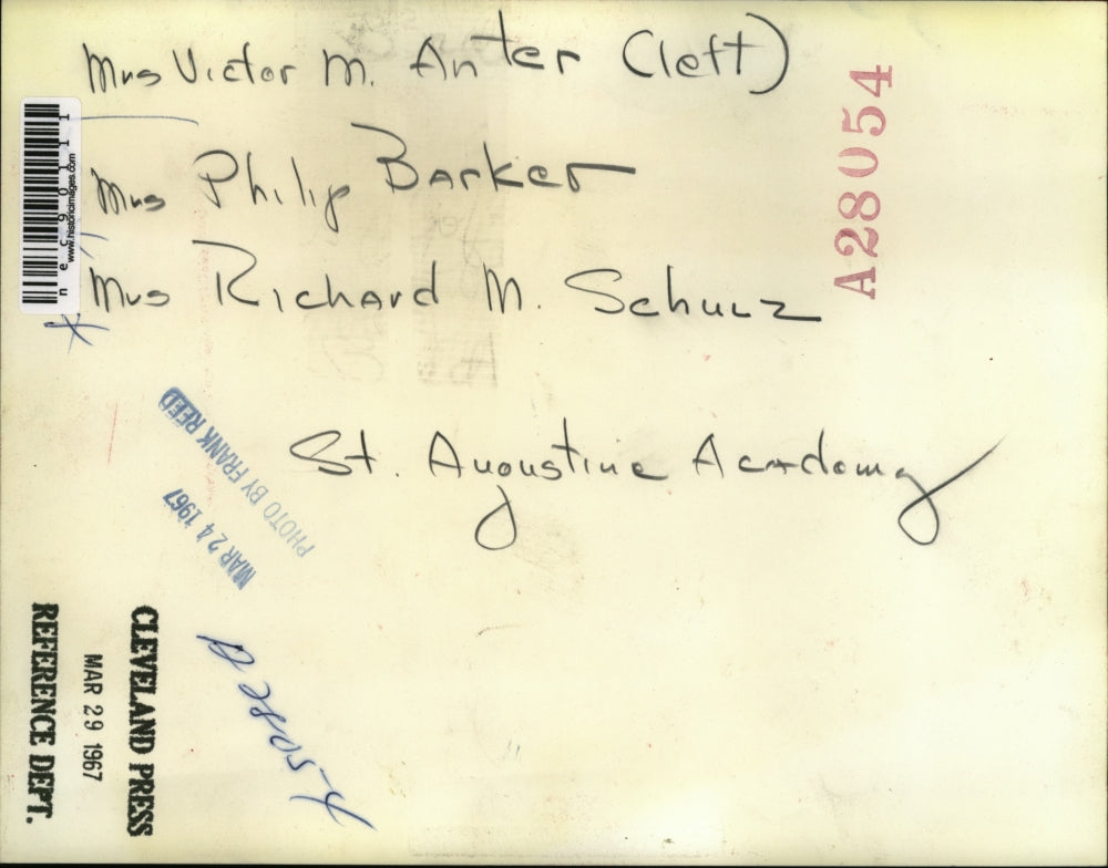 1967 Press Photo Mrs VM Anter, Mrs P Barker, Mrs RM Schulz at St Augustine Acade