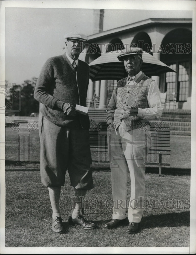 1933 Press Photo Senator J M Jamison met Homer S Cummings Attorney General - Historic Images