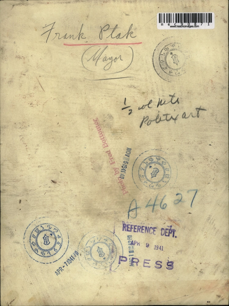 1941 Press Photo Frank Ptak Mayor of a city