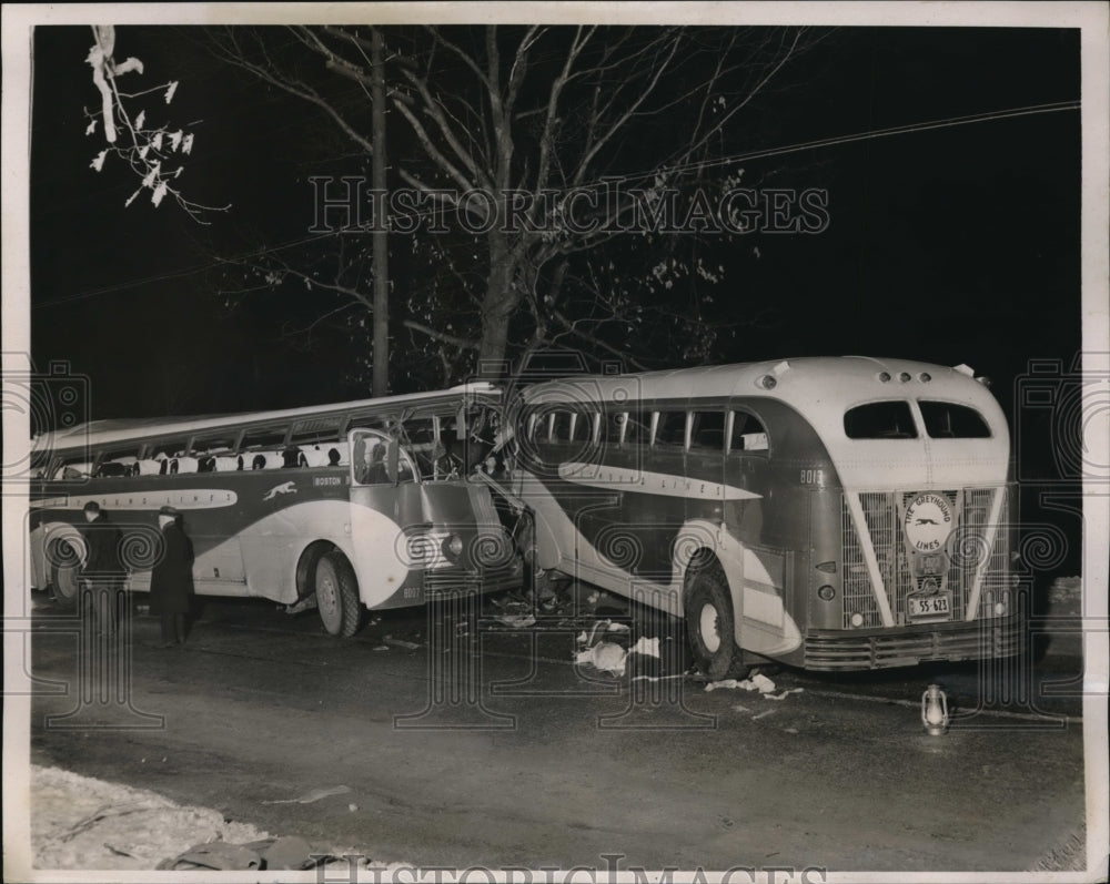 1939 Press Photo Nine People Injured in Head-On Collision Between Two Buses- Historic Images