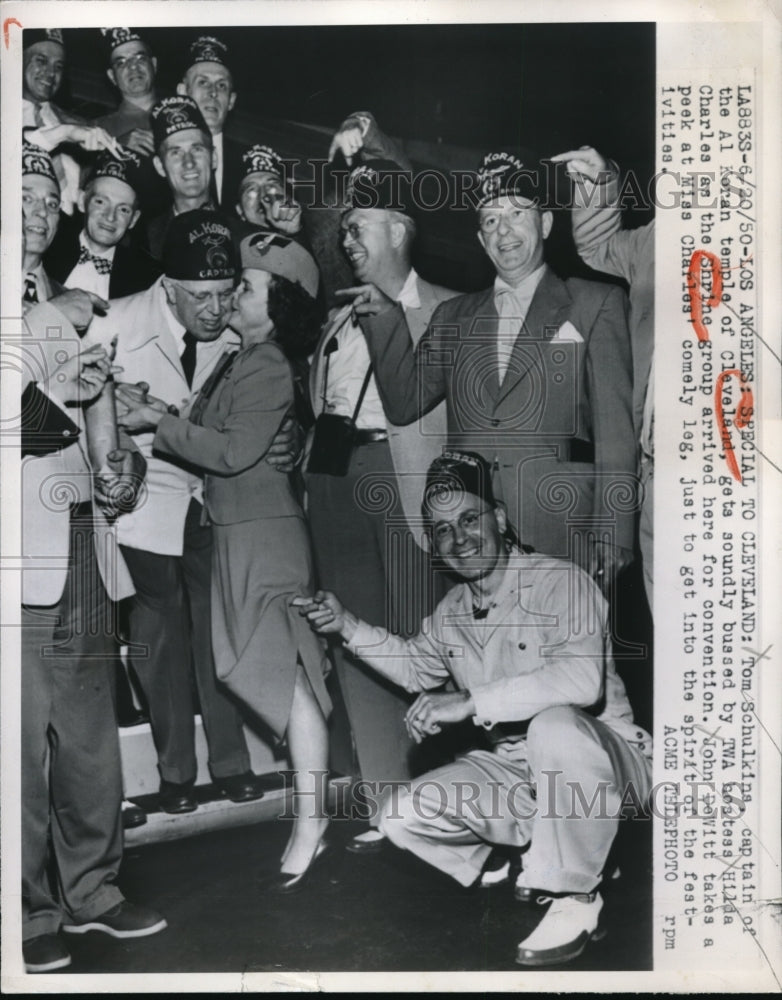 Load image into Gallery viewer, 1950 Press Photo Tom Schulkima captain of the Al Meran Temple of Cleveland
