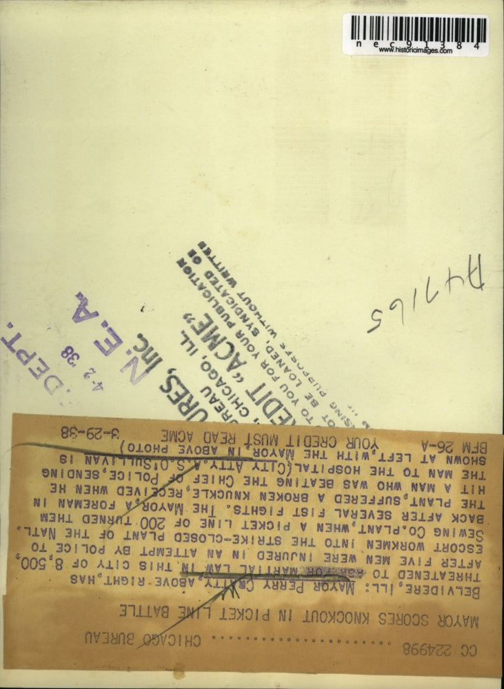 1938 Press Photo Belvidere Ill Mayor Perry Cratty & city atty AS O'Sullivan