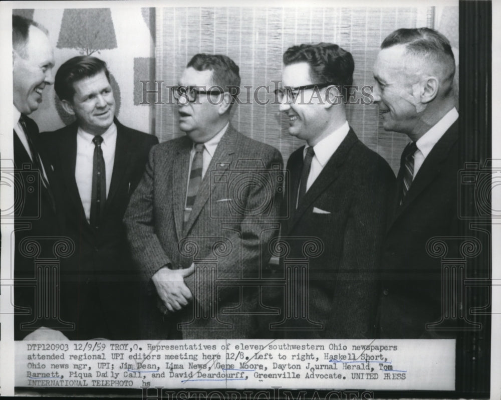 1959 Press Photo UPI Editors Haskell Short Gene Moore Tom Barnett - Historic Images