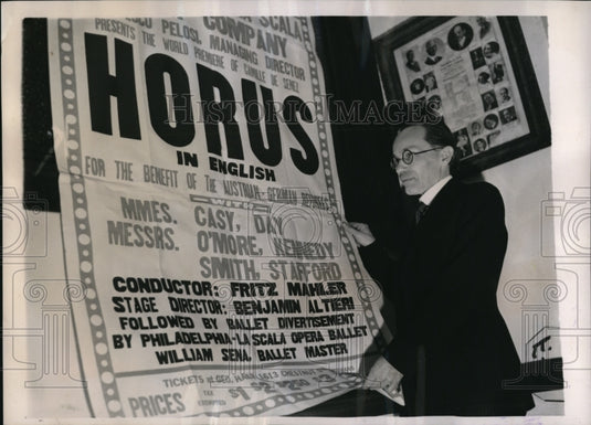 1938 Press Photo Philadelphia a Composer Camille De Senez for opera Horus- Historic Images