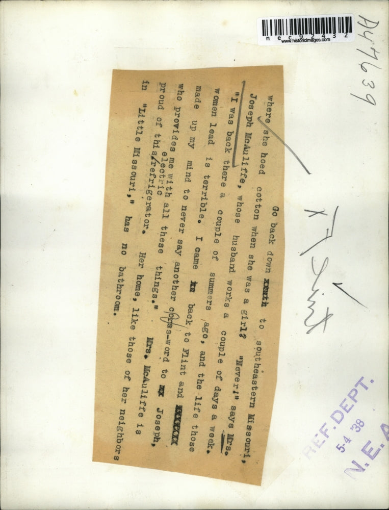 1938 Press Photo Mrs Joseph