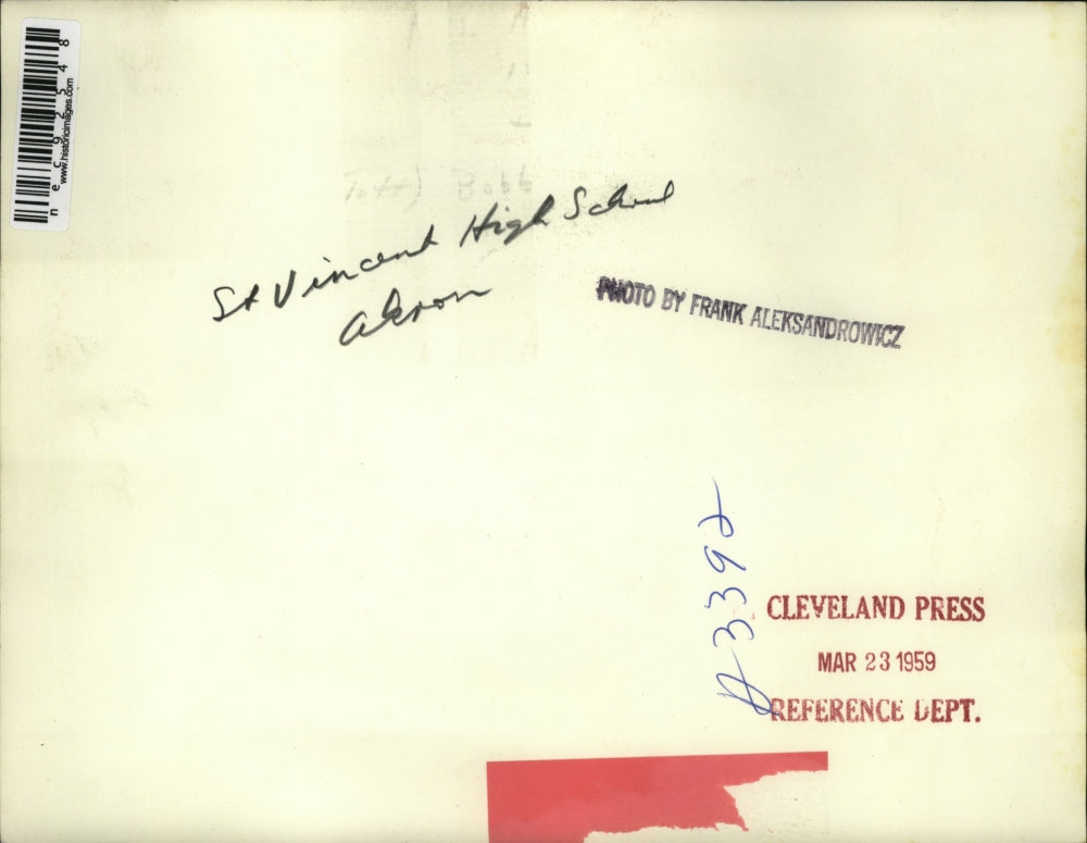 1959 Press Photo St Vincent High School Akron Ohio Marching Parade