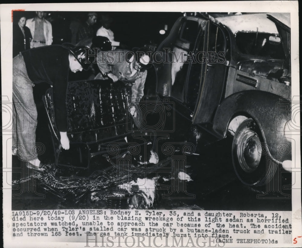 1949 Press Photo Los Angeles Rodney Tyler and daughter Roberta died here today