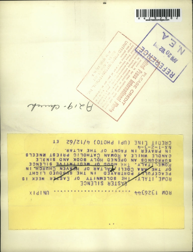 1962 Press Photo Rome Italy Coeli Altar of Heaven Church for Easter week