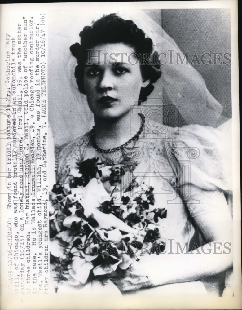 1947 Press Photo Chicago IllMrs Catherine M Wasil before her murder