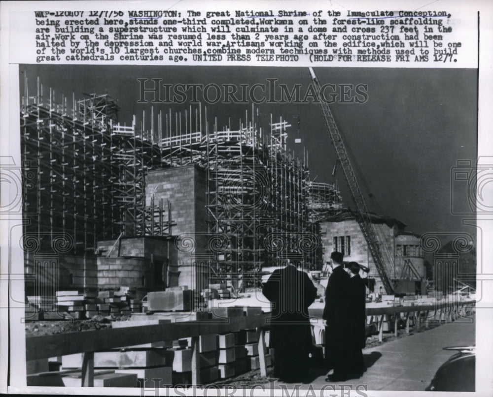 1956 Press Photo WAsh DC Natl Shrine of Immaculate Conception erected