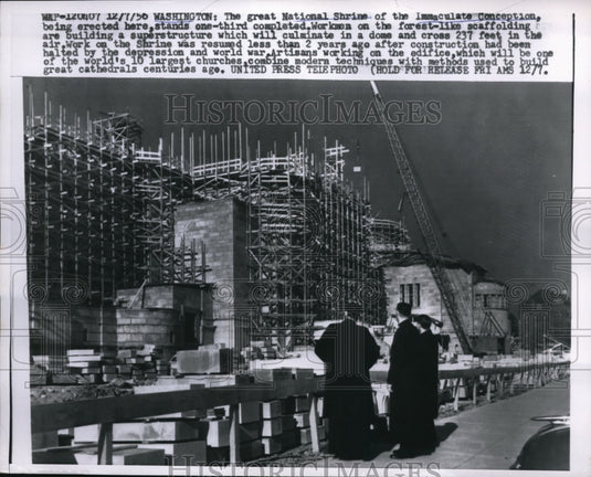 1956 Press Photo WAsh DC Natl Shrine of Immaculate Conception erected