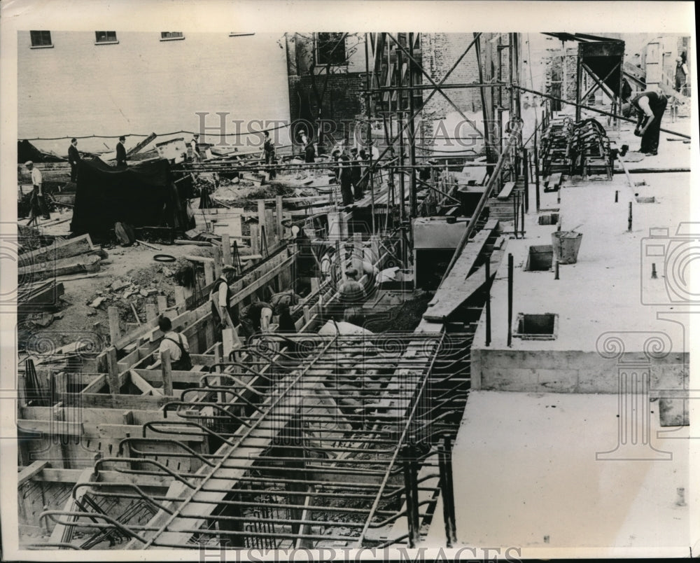 1939 Press Photo casualty clearing station under construction in London, WWII