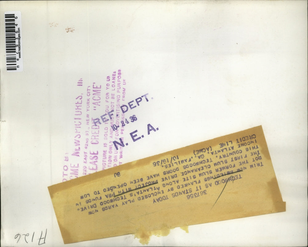 1936 Press Photo A former slum site into Atlanta's Techwood play yards