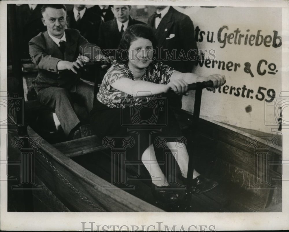 1934 Press Photo Spring fair in Leipzig Germany boat &amp; crew in a demo- Historic Images