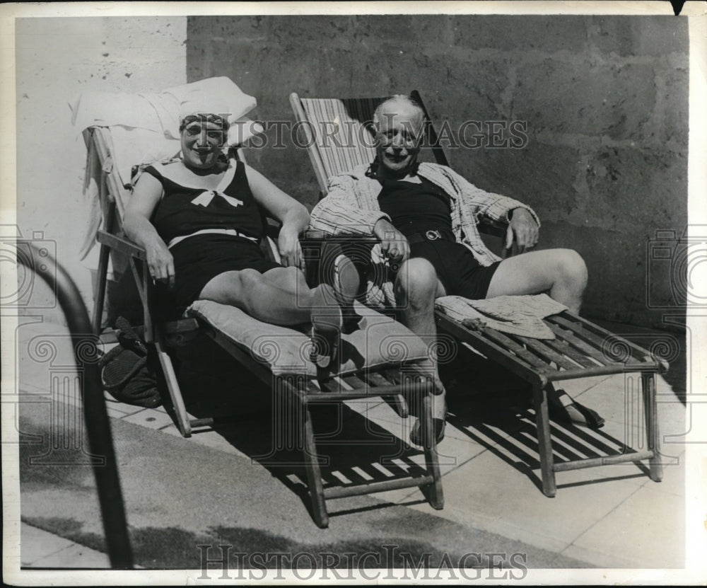 1932 Press Photo Mr. and Mrs. Albert Wasserman on their spring vacation- Historic Images