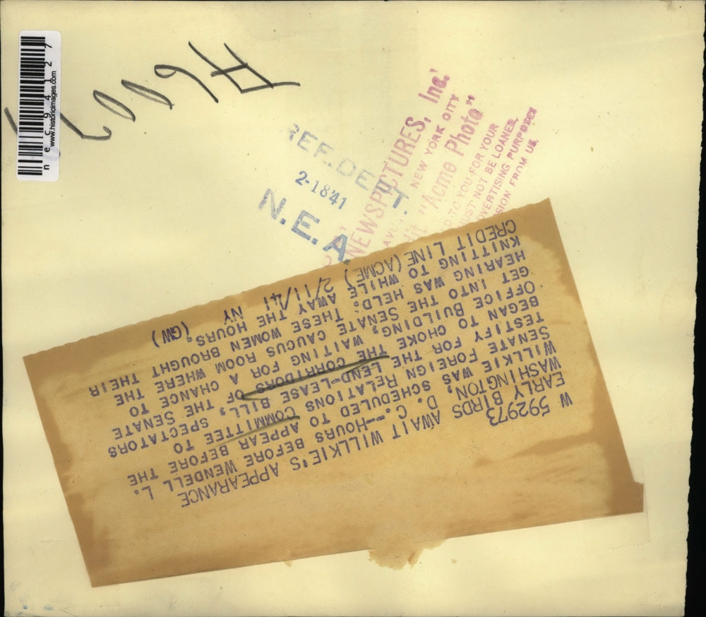 1941 Press Photo Wash DC spectators at Senate Foreign Relations Comm