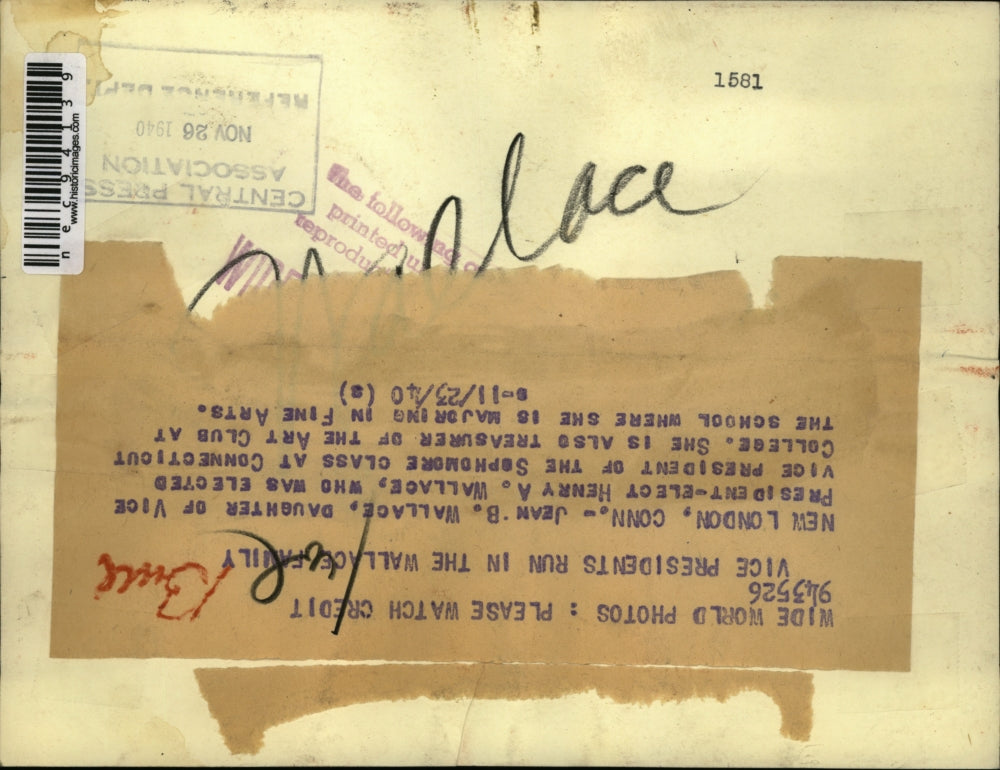 1940 Press Photo Jean B. Wallace was elected to be vice president of her class