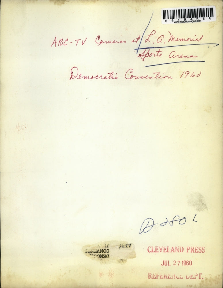 1960 Press Photo ABC-TV cameras at LA Memorial Sports arena Dem Convention