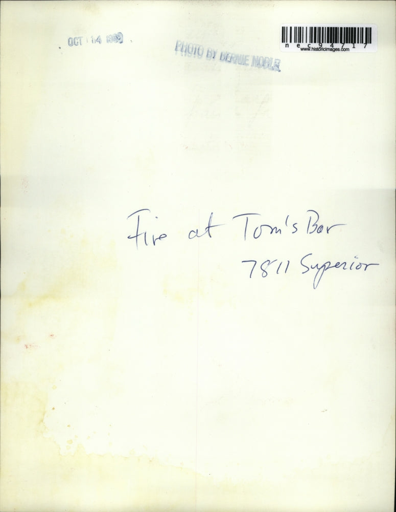 1949 Press Photo Destruction at Tom's Bar from a fire in Cleveland