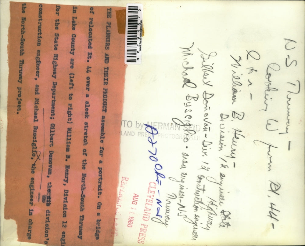 1960 Press Photo Planners, Henry, Donovan and Busciglio and their project