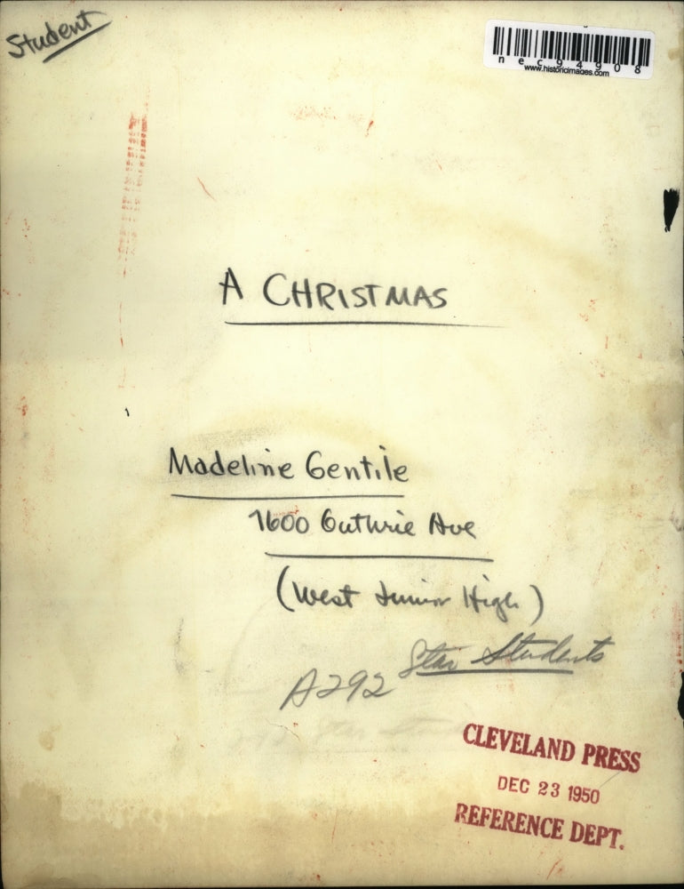 Load image into Gallery viewer, 1950 Press Photo Madeline Gentile at West Jr HS in Cleveland

