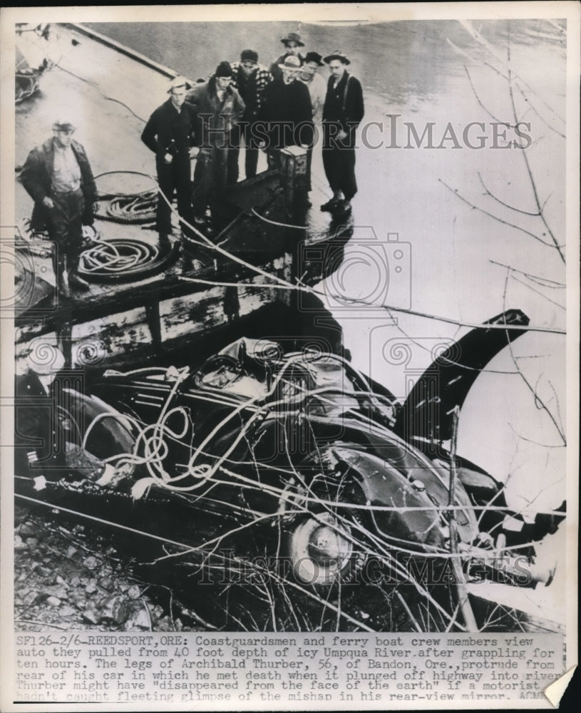 1948 Media Photo Coastguardsmen Ferry Boat Crew View Auto