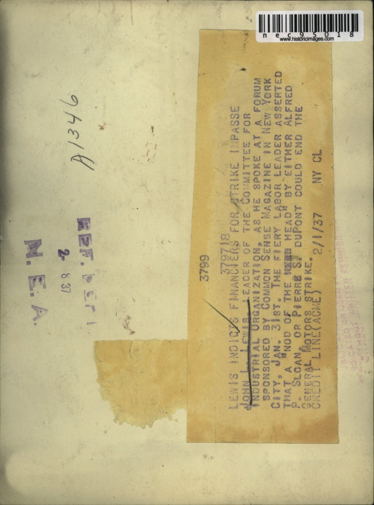 Load image into Gallery viewer, 1937 Press Photo John L. Lewis on a forum in New York City
