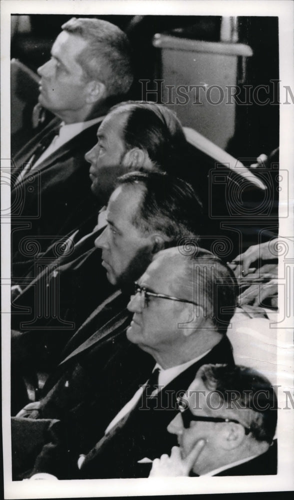 1968 Press Photo Brussels Rep P Findlay, Sen TJ McUntyremHM Jackson,