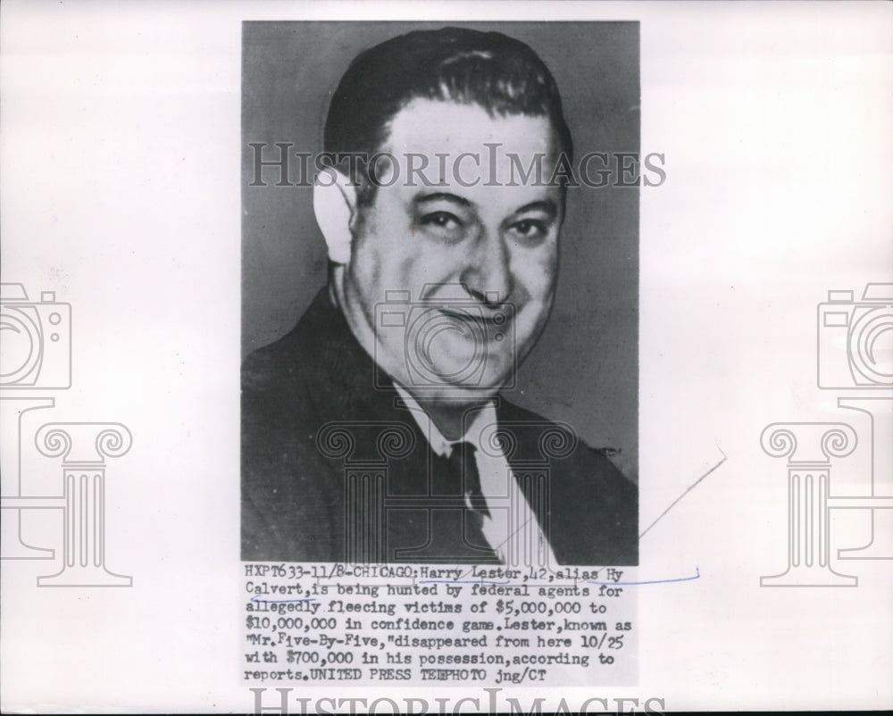 1954 Press Photo Harry Lester on wanted list