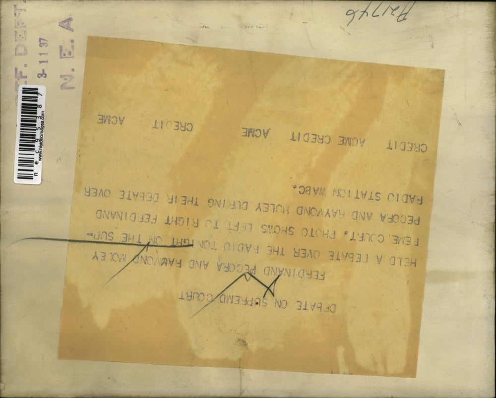 1937 Press Photo Ferdinand Pecora And Raymond Moley Hold Debate On Supreme Court