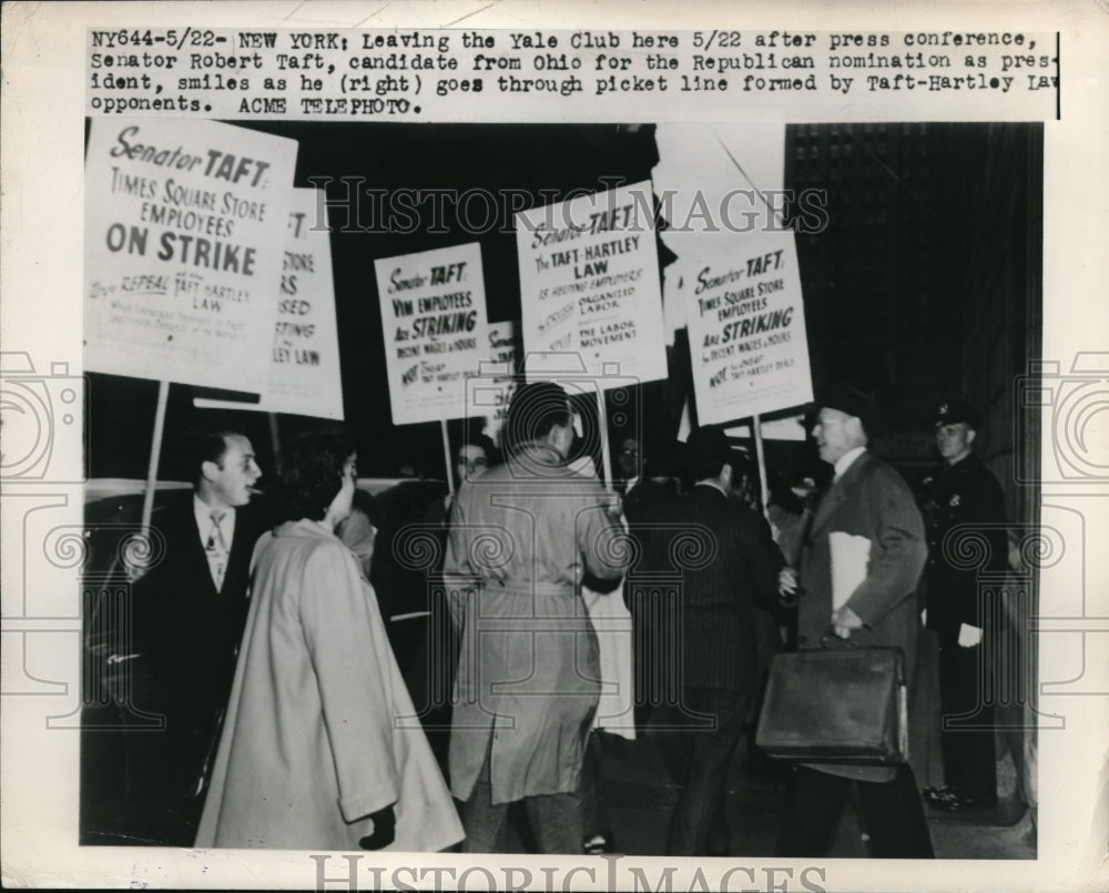 1948 Press Photo NYC Sen Robert Taft Ohio candidate for Pres. nomination